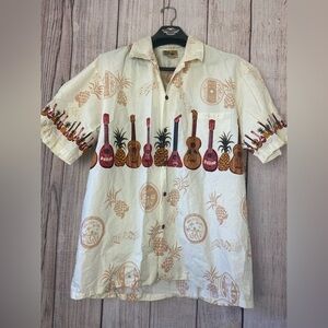 Vintage Mens Guitar Hawaiian Shirt size XL